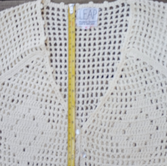 Size Small LEAP Vintage Knit Crochet Button Up Cardigan HOST PICK - Picture 10 of 15
